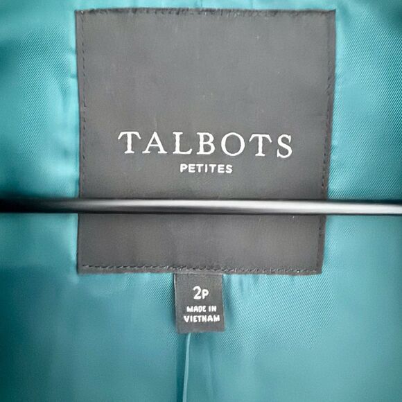 Talbots Wool Blend Midi Dress Peacoat Coat in Teal Size 2P - Picture 4 of 6